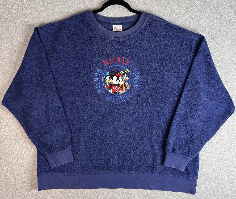 Disney Store Mickey & Friends Fleece Sweatshirt Men’s XL Navy